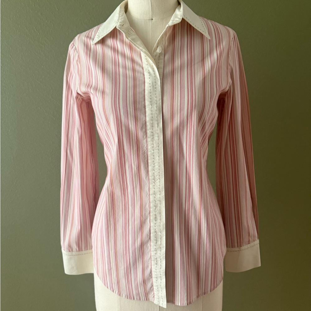 Worth Pink and White Striped Shirt